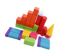 FRCOLOR 32pièces Formes Géométriques Bois Jouets Éducatifs Modèles Cognitifs Mathématiques Pédagogiques