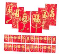 FRCOLOR 36 Pièces Envelopes Set With Auspicious Chinese Characters For Year Festival Decoration And Money Traditional Paper Money Bags For Chinese Year Celebration