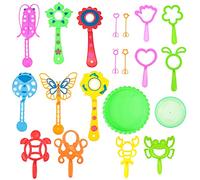 FRCOLOR 3Ensembles Baguette à Bulles Colorée pour Garçon Fille Ensemble de Formes Amusantes pour Fête et Jeux Extérieurs Outils à Bulles Sécurisés et pour Créer des Bulles