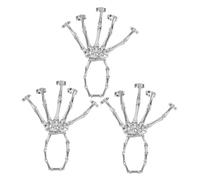 FRCOLOR 3pcs Creative Punk Skull Hand Bracelets Metal Linked Finger Bracelets Hand Chain Bracelet Party Hand Bijoux Pour Femmes Hommes
