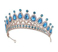 FRCOLOR 3Pcs Diamant Couronne Accessoire De Cheveux Strass Bandeau Or Bandeau Couronne Bandeau Costume Fête Bandeau Mariage Cheveux Accessoires Mariée Diadème Fille Or Diadème Bleu Ciel