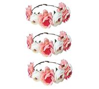 FRCOLOR 3Pcs Fille Cheveux Voile De Mariée Accessoire Accessoires De Mariée Casque De Mariage Bandeau Couronne Bandeau Floral De Mariage Floral De
