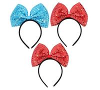 FRCOLOR 3pièces Bandeau Avec Nœud Sequin Lumineux Accessoires De Cheveux Pour Fête De