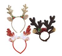 FRCOLOR 3pièces Bandeau Cerf Lumineux Serre-tête De Noël Accessoire Pour Cheveux De Fête Pour Célébrations