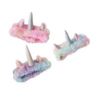 FRCOLOR 3pièces Bandeaux Élastiques Licorne Accessoires Pour Coiffer Et Pour Lavage Visage Yoga Bleu Rose