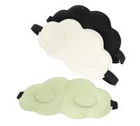 FRCOLOR 3pièces De Sommeil Gel De Soie Couvre-yeux Confortable Et Pour Siestes Maison Ou Voyage Couleurs Vert Noir Beige