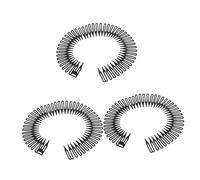 FRCOLOR 3pièces Élastique De Coiffure Spirale Noir Peigne à Cheveux Pour Maîtriser Frisottis Accessoires Flexibles Pour Et Élégantes