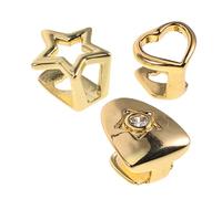 FRCOLOR 3pièces Grills Dentaires Mignons Forme De Cœur Et Étoile Accessoires De Déguisement Bijoux Dentaires Pour Cosplay Spectacles Et Photos