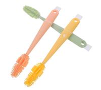 FRCOLOR 3pièces Kit de Goupillons Silicone pour Biberons Brosse Double Face pour Nettoyer Recoins Gobelet et Couvercle Goupillon de Nettoyage pour Biberons