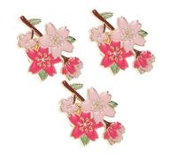 FRCOLOR 3pièces Lot De Broches Fleur De Cerisier Émail Pins Esthétiques Multicolores Accessoires Mode Pour Femme Décoration Élégante Pour Vêtements Sacs Et Écharpes