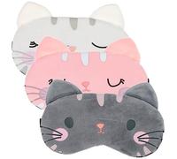 FRCOLOR 3pièces Masque De Sommeil Carton Chat Couvre-yeux Élastique Pour Pour Et Détente