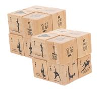 FRCOLOR 4 Ensemble Dés Bois pour Exercices de Fitness de Dés de Yoga Jeu Entraînement Accessoire pour Activités à et Fête