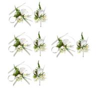 FRCOLOR 4 Ensembles Accessoire Photographique De Mariage Coureur Bal De Mesdames Broche Pour Accessoires Revers Poignet Hommes Petit De Mariée Fleur De Soie