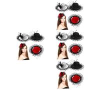 FRCOLOR 4 Ensembles Accessoires De Cheveux De Chapeau Engrener Pseudo Adulte Chapeau Habillé Petit Dame Accessoires De Cheveux De Fascinateur Chapeaux De Fantaisie La Plume 3 Pièces * 4