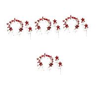 FRCOLOR 4 Ensembles boucles d'oreilles bandeau de mariée hair charms wedding -tête à fleurs décoratives bandeaux de perles boucles d'oreilles perles coiffe résistante à l'usure rouge