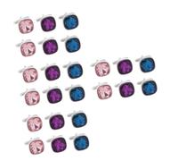 FRCOLOR 4 Ensembles Boutons De Manchette en Verre Et Diamant pour Mariée Jour du Mariage Marié Père Mariage Mari Hommes Noirs Boutons De Manchette Luxueux en Strass 3 Paires*4