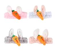 FRCOLOR 4 Pièces bandeau carotte bandeaux de cheveux laver les bracelets spa headband sport cheveux laver la bande de x x pour se er le visage molleton