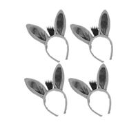 FRCOLOR 4 Pièces Bandeau Oreilles Âne Peluche Accessoire Costume Halloween Unisexe et Confortable Fêtes Cosplay et Déguisements