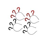 FRCOLOR 4 pièces Bandeaux Question Mark Créatifs Serre-tête Festival Accessoire Drôle Confortable Noir et Rouge pour Fête et Photobooth