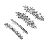 FRCOLOR 4 Pièces Barrettes à Cheveux Mariage avec Perles et Strass Éclatants Accessoires Joailliers Élégants pour Coiffures de Fête et Usage Quotidien