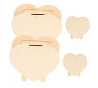 FRCOLOR 4 Pièces Boîtes à Tirelire Bois DIY pour Garçon Fille Tirelire Multifonction Coeur à Peindre Jeu Éducatif pour Fille et Garçon Cadeau Créatif Fête des Mères