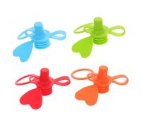 FRCOLOR 4 pièces Bouchons de Bouteille Silicone pour Garçon Fille Colorées Adaptateurs Ergonomiques Sans Fuite pour Biberons Caps Réutilisables pour Garçon Fille et Adultes