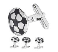 FRCOLOR 4 pièces Boutons de Manchette Football Homme Cuivre Accessoires Foot Garçon pour Chemise Business Élégants pour Mariage Soirée et Anniversaire