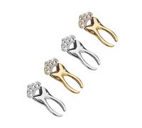 FRCOLOR 4 pièces Broche Dentiste Couronne Cristaux Alliage Or Argent Accessoires Costume Infirmière Cadeau Pratique et Élégant