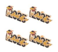 FRCOLOR 4 Pièces Broche Doctorat Lot de Épingles de Fête Souvenir Graduation Cap Badge de pour Cérémonie Étudiante Bijoux Académiques Résistants et Élégants