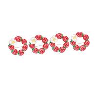 FRCOLOR 4 Pièces Broche Fraise Foulard Épingle Goupille D'écharpe Broche Pour Vêtements Écharpe Broche Broche Esthétique De La Broche Revers à Revers Alliage