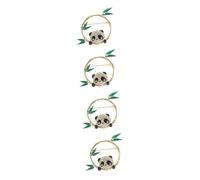 FRCOLOR 4 Pièces Broche Panda Dessin Animé Mignon Petit Faire La Fête Épingles à Vêtements Décoratives Plaqué Accessoires Charme Clé Broche Initiale Patte Badge Revers Alliage De Zinc