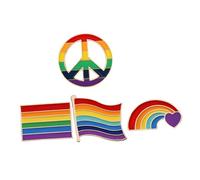 FRCOLOR 4 Pièces Broches Décoratives Arc-ciel Alliage Épingles Créatives pour Vêtements Sacs et Accessoires DIY Durables pour Famille et