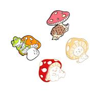 FRCOLOR 4 Pièces Broches Forme De Champignon Lot Pour Vêtements Décoratif Animal Broche De Poitrine Dessin Animé Broche De Festival