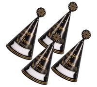 FRCOLOR 4 pièces Chapeaux de Fête Papier Couronne Cône Year Eve Party Supplies Accessoire Costume pour Réveillon et Photo
