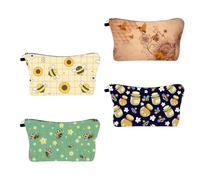 FRCOLOR 4 Pièces Cosmétique Abeille cosmétique Multifonction Trousses de Toilette pour Voyager Makeup Bag Cosmetic Bag Organisateur de Voyages Trousse de Maquillage de Voyage