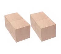 FRCOLOR 4 pièces Cubes Bois Non Lot de Blocs pour Garçon Fille Outils Éducatifs pour Projets de Bricolage et Apprentissage des Mathématiques