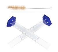 FRCOLOR 4 Pièces Cylindres Gradués Verre avec Brosses et Bâton de Décantation Mesures Précises Laboratoire Chimie avec Base Plastique et Protection Anti-chute