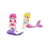FRCOLOR 4 Pièces Décoration D'aquarium d Anniversaire pour Enfants Princesse Sirène Topper Sirène Sculpture Sirène Gâteau Toppers Personnages De Fées Statue De Sirène Océan