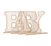 FRCOLOR 4 Pièces Décoration Murale en Bois pour Chambre de Bébé Lettres Alphabet Style Rustique Boho, Facile à Nettoyer Placer, pour Chambre de Tout-petit