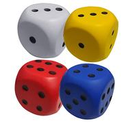 FRCOLOR 4 pièces Dés de Décompression Colorés Mousse pour Dés Amusants pour Jeux de Société et Fêtes Jouets Décoratifs et Relaxants Couleur Aléatoire Couleur Aléatoire