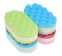 FRCOLOR 4 pièces Éponge de Exfoliante Mousse à Trois Couches Nettoyage Doux pour Bain