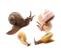 FRCOLOR 4 pièces Figurines Escargots Jardin Jeu Éducatif Garçon Fille Modèles Réalistes Animaux Décoratifs pour Apprentissage