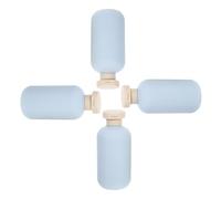 FRCOLOR 4 Pièces Flacons Rechargeables en Plastique Bleu de 200ml pour Shampoing et Après-shampoing, Large Embouchure, Application Polyvalente, Salle de Bain Voyages