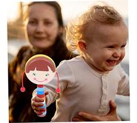 FRCOLOR 4 pièces Jouets Éducatifs Bois pour Garçon Fille Hochet Tambour à Secouer Design Adorable Mixte Surface Lisse et Matériaux Sûrs pour Éveil Sensoriel Garçon Fille