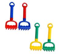FRCOLOR 4 pièces Jouets Plage pour Garçon Fille Pelle et Râteau Plastique Colorés Kit de Jeu Sable pour Garçons et Filles pour Plage Parc et Fête