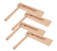FRCOLOR 4 Pièces Lot de Castagnettes Bois à Cliquet pour Garçon Fille Instrument Musical Éducatif Créateur de Bruit Portable pour Jeux et Fêtes