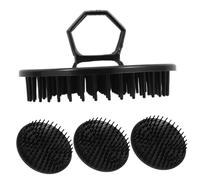 FRCOLOR 4 Pièces Masseur De Tête Shampouineuse Shampoing Dop Masseur De Cheveux Brosse à Cheveux Brosse De Shampoing Masseur Cuir Chevelu Shampoing Cuir Chevelu Masseur Pe Black