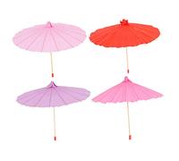 FRCOLOR 4 pièces Mini Parasols Décoratifs Papier pour DIY Accessoires Colorés à Peindre Jouets Miniatures pour Garçon Fille Décoration Suspendue pour Maison de Poupée et Micro-Paysage
