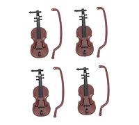 FRCOLOR 4 pièces Miniature Violon Décoratif pour Maison de Poupées Ornement Créatif Modèle Musical Miniature et Facile à Installer