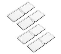 FRCOLOR 4 Pièces Miroir Compact Pliant pour Maquillage avec Grossissement Cadre Noir PU Scintillant Portable pour Voyage et Poche Miroir Cosmétique
